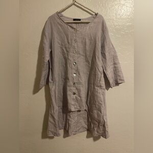 Saga Made In Italy Lavender Long Top Linen